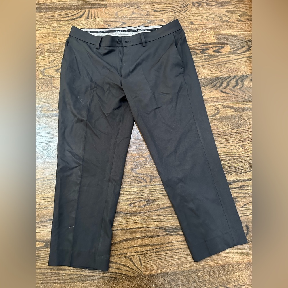 Men’s Slim Fit Black Dress Pants 36x28